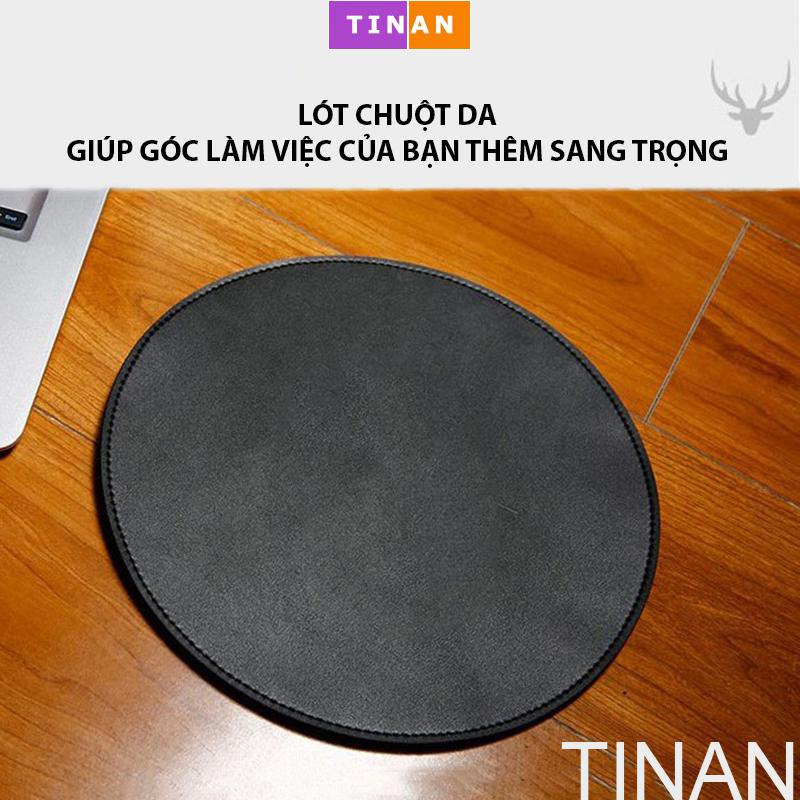 Miếng Lót Chuột Da Hình Tròn, Không Thấm Nước, Đường Kính 22 cm