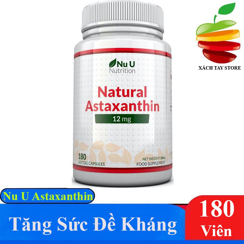 Viên Uống Tăng Sức Đề Kháng Nu U Astaxanthin 12Mg - 180 Viên