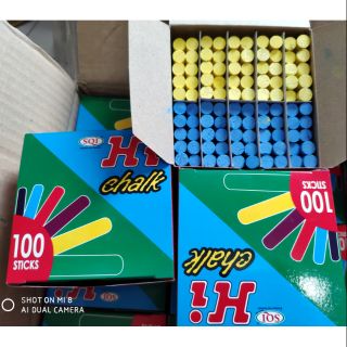 Phấn viết bảng HI CHALK SQI 100viên 2màu