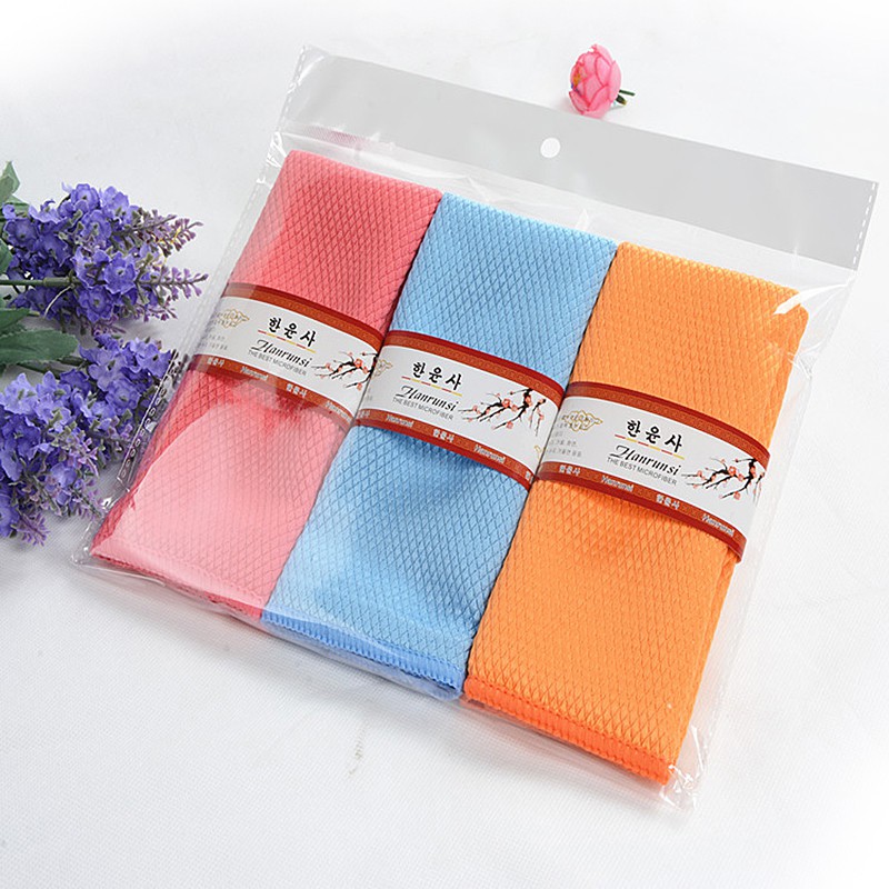Set 3 Khăn Lau Kính Thấm Hút Tốt 30x40cm