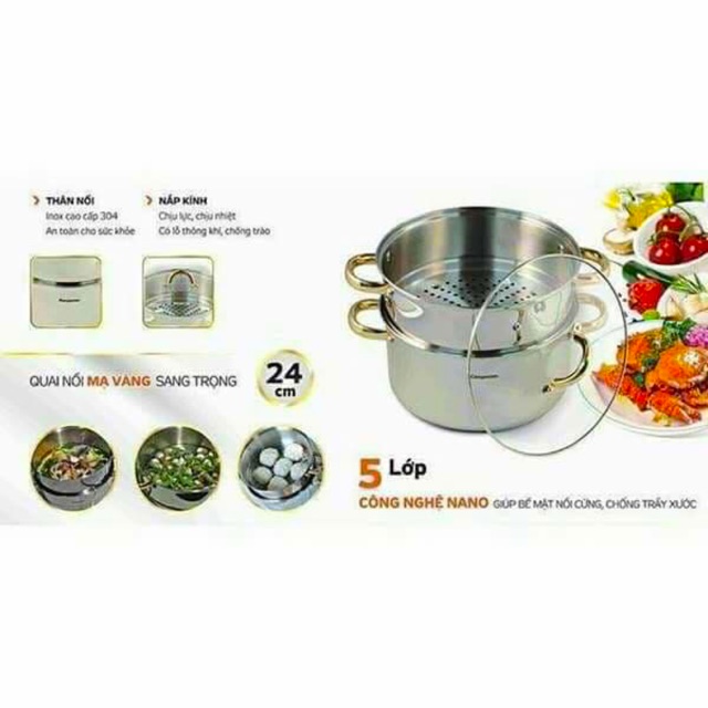 Nồi hấp Inox Kangaroo KG871
