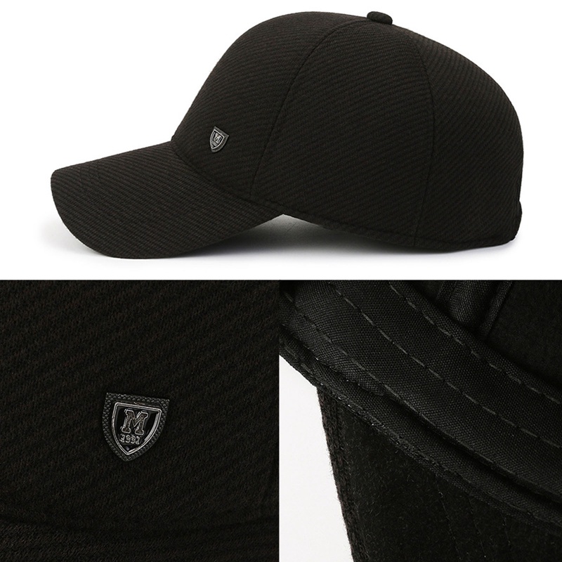 Mũ Lưỡi Trai Vải Len Dày Dặn Giữ Ấm Mùa Đông Phong Cách Retro Cho Nam