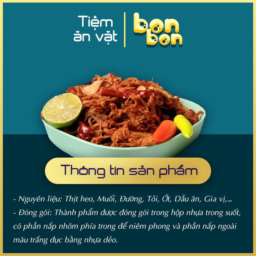 Heo khô cháy tỏi đồ ăn vặt thơm ngon hũ pet 100g, 200g, 300g | BigBuy360 - bigbuy360.vn