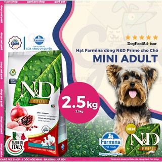 2.5kg - hạt n&d ™ adult mini dòng prime cao cấp - farmina ® n&d ™ prime chicken&pomgranate adult mini