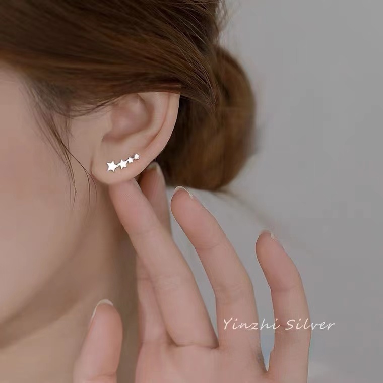 Bông Tai Ngôi Sao Mạ BạC 925 ĐíNh Đá Xinh XắN