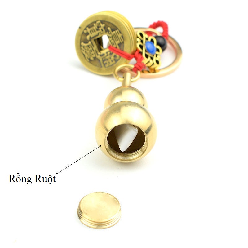 Móc Khóa Dây Treo 5 Đồng Xu Trang Trí Bằng Đồng Thau Quả Bầu Nhiều Kiểu