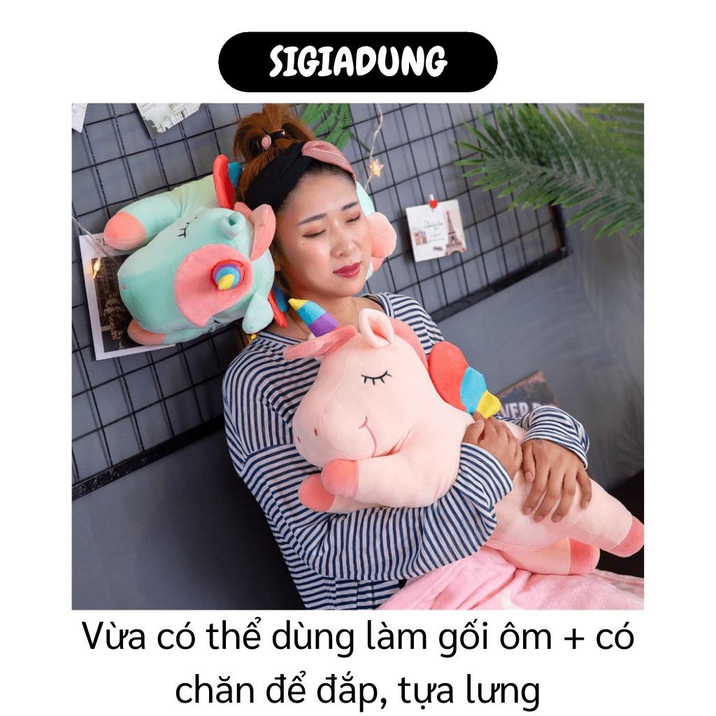 [SGD] Bộ Chăn Gối Văn Phòng - Bộ Gối Ốm, Chăn, Đồ Tựa Lưng Hình Kỳ Lân Đáng Yêu 9163