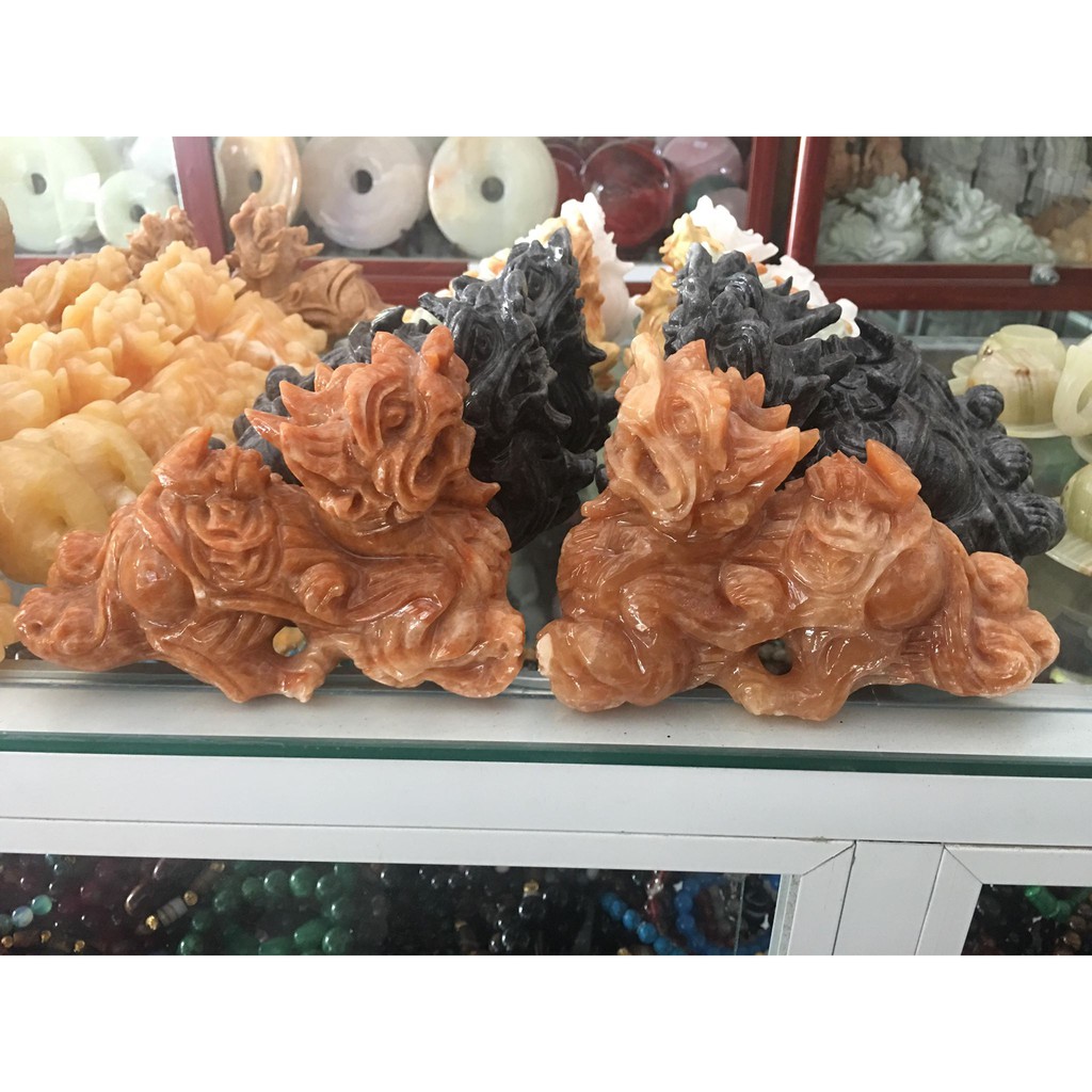 Tỳ hưu đá vân gỗ (15cmx10cm)