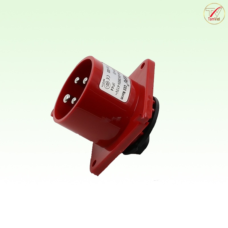 Phích cắm cố định Tâm Việt, phích cắm công nghiệp gắn âm 3 pha 4 chấu