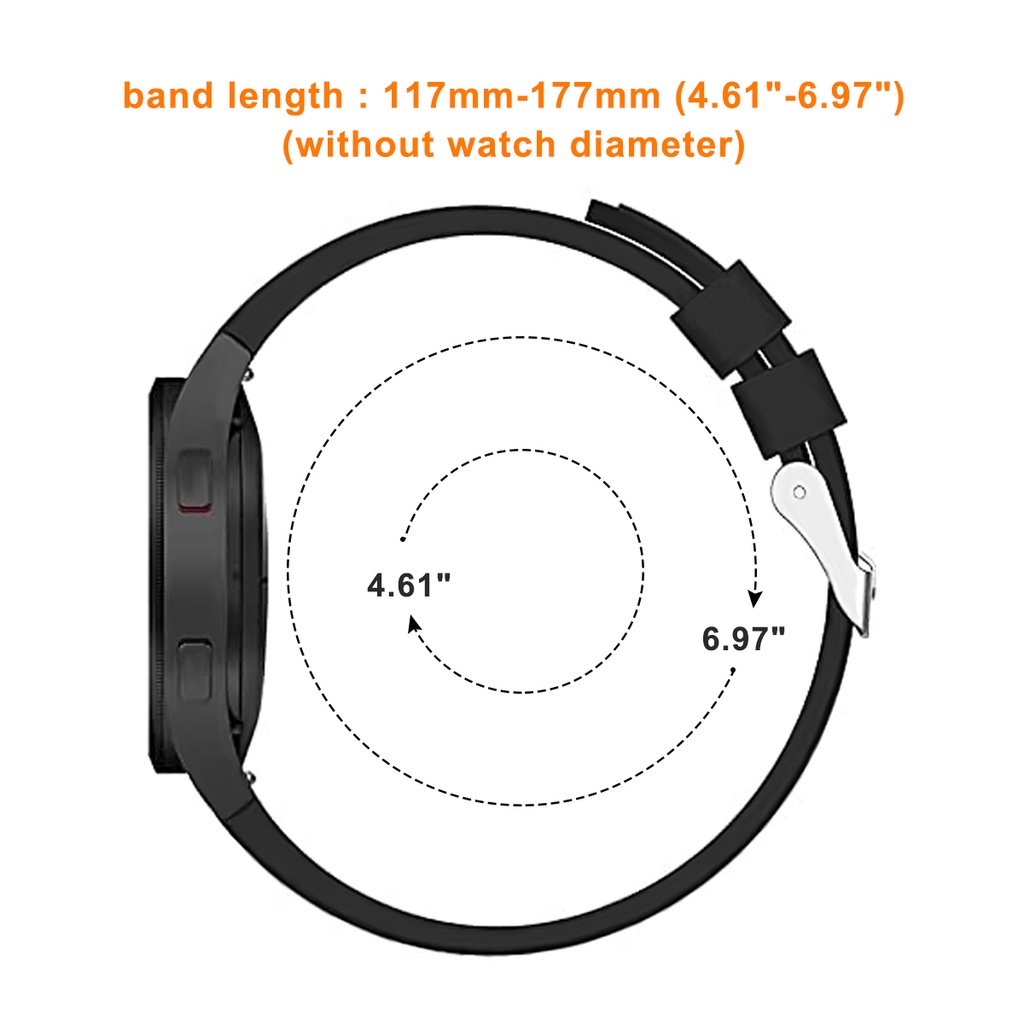 Dây Đeo Thay Thế 20mm Bằng Silicon 46mm 42mm Cho Đồng Hồ Samsung Galaxy Watch 4 40mm 44mm