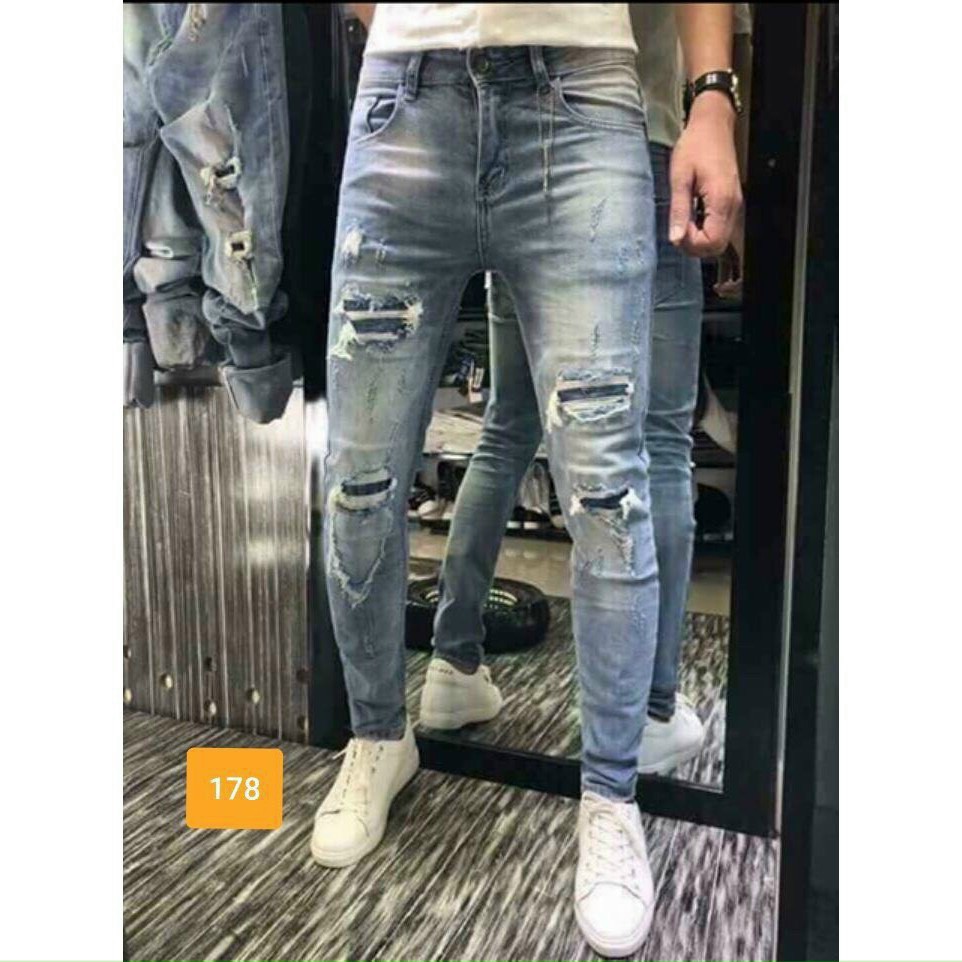Quần jean nam rách co giãn, quần jean nam size lớn