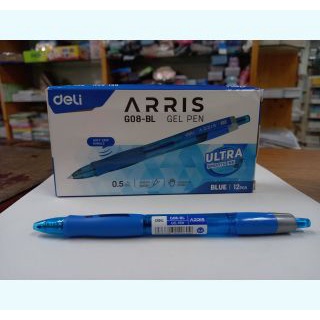 Bút Gel Bấm Deli ARRISE EG08-BL Ngòi 0.5mm viết siêu êm