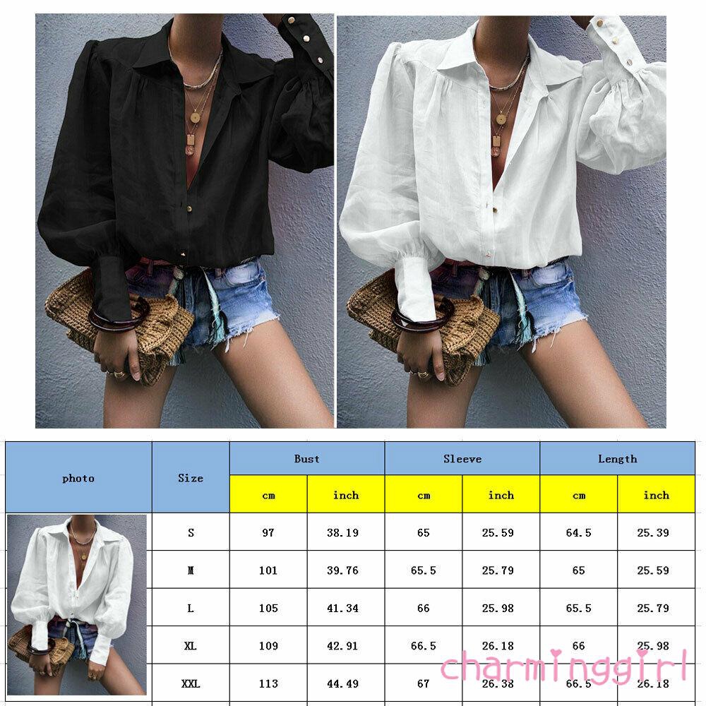 Áo sơ mi tay phồng màu trơn thời trang cá tính cho nữ
