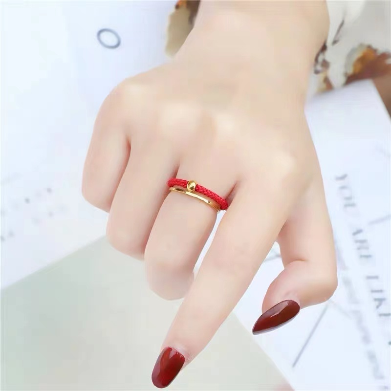 Nhẫn Thép Titan Mạ Vàng 18K Không Phai Không Dị Ứng Hàng Có Sẵn