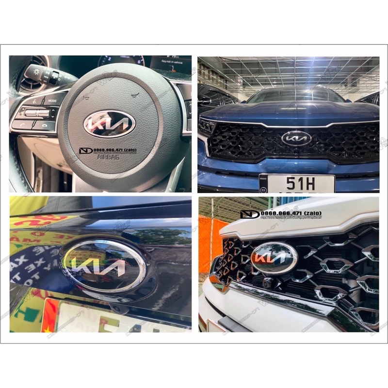Decal Logo Sorento từ 2015-2021 (7 miếng tặng 3 miếng và 2 miếng dán thử không chữ )