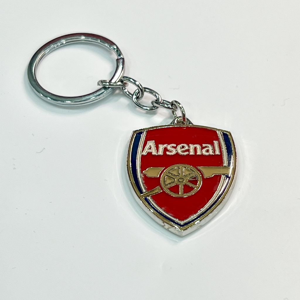 Móc khóa bóng đá 2 mặt kim loại Manchester United, Chelsea, Liverpool, Arsenal, Real, Barca,...