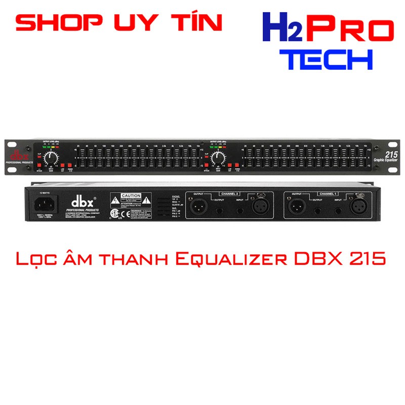 Lọc xì equalizer, lọc xì âm thanh DBX 215 cao cấp-2 kênh-30 cần chỉnh sắc nét từng âm thanh(tặng 4 khẩu 6 ly)-Shop H2pro