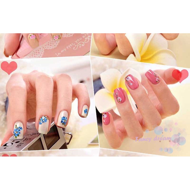 Set 30 tấm sticker 3D dán trang trí móng tay tiện dụng