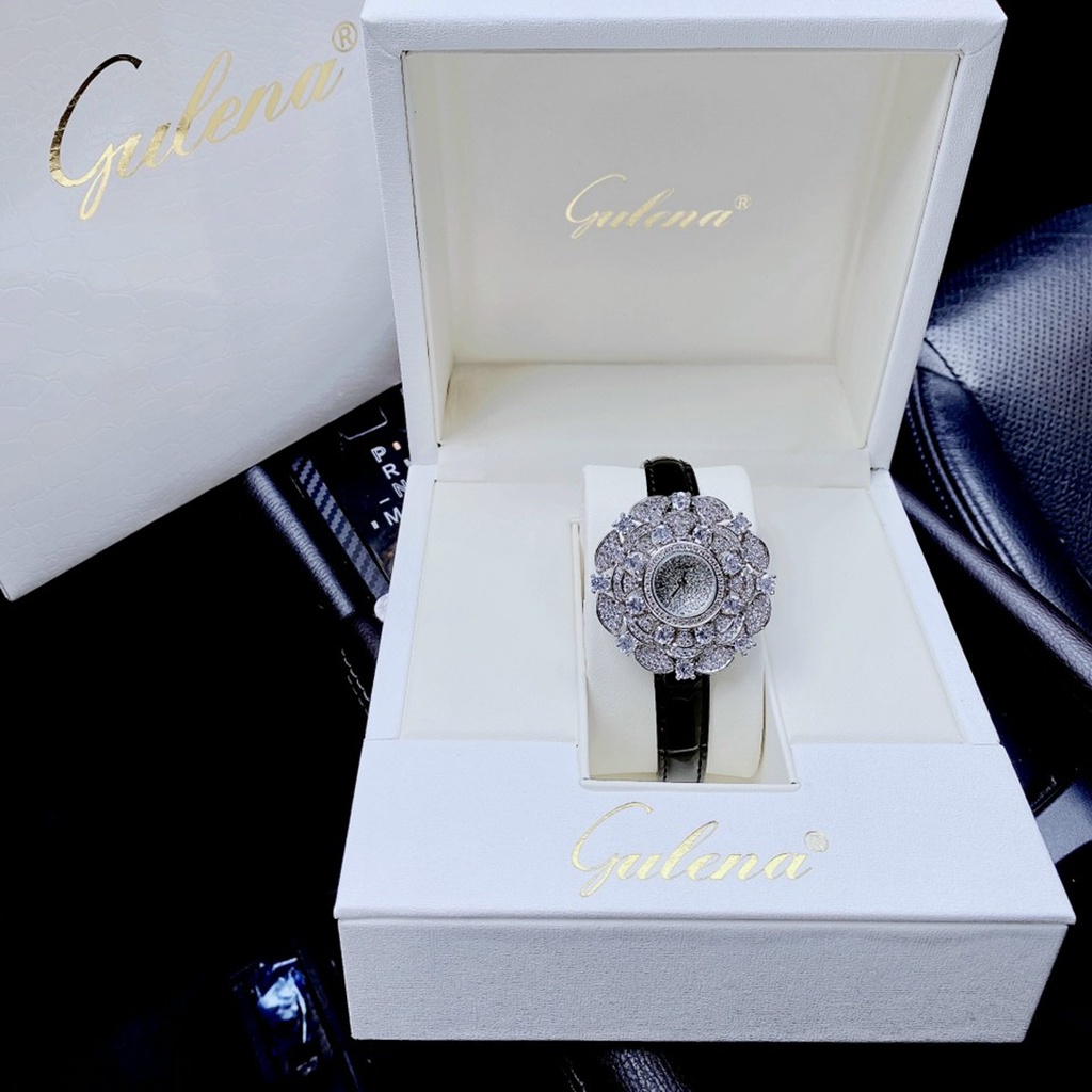 Đồng hồ nữ Gulena L1683 chính hãng mặt hoa đính đá siêu sang chảnh Full box