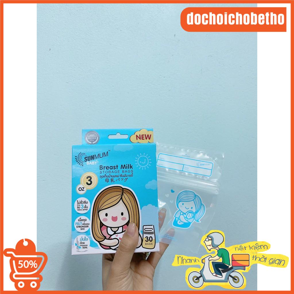 Túi trữ sữa Sunmum chính hãng Thái Lan an toàn tiện lợi với dung tích 100ml có tem niêm phong0