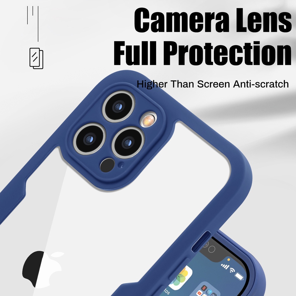 Ốp điện thoại trong suốt bảo vệ 360 độ chống sốc thích hợp cho iphone 11 12 pro max x xr xs max 7 8 plus