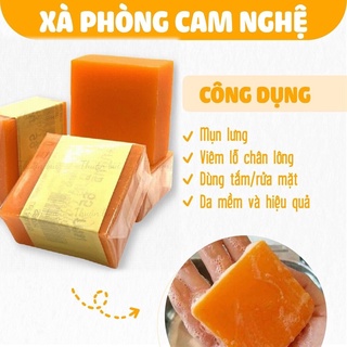 [ CHÍNH HÃNG ] 12 Bánh xà phòng cam nghệ giảm thâm mụn
