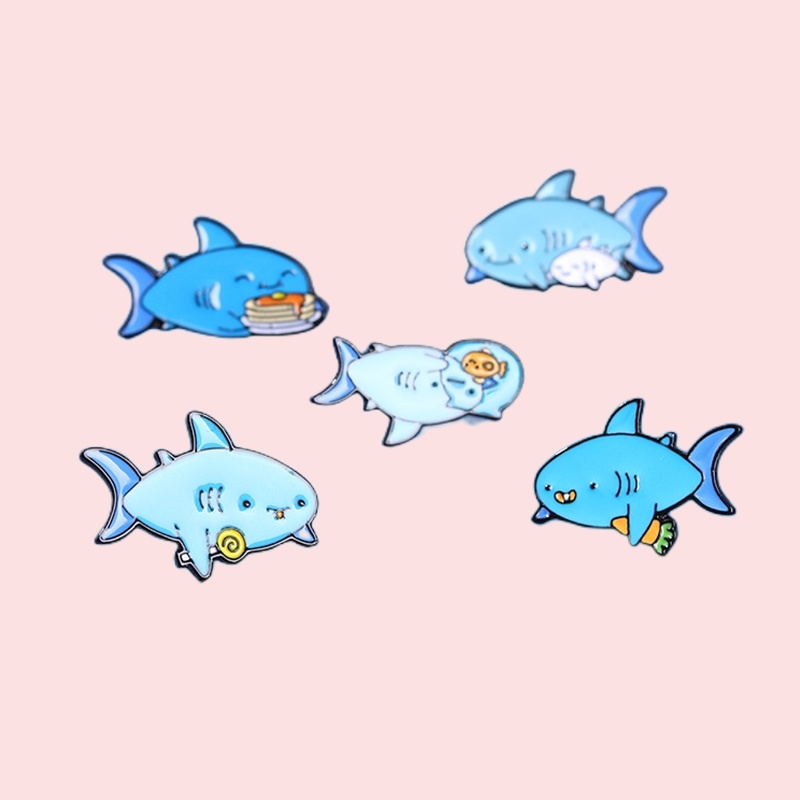 Trâm Cài Áo Kim Loại Hình Cá Mập Nhỏ Dễ Thương