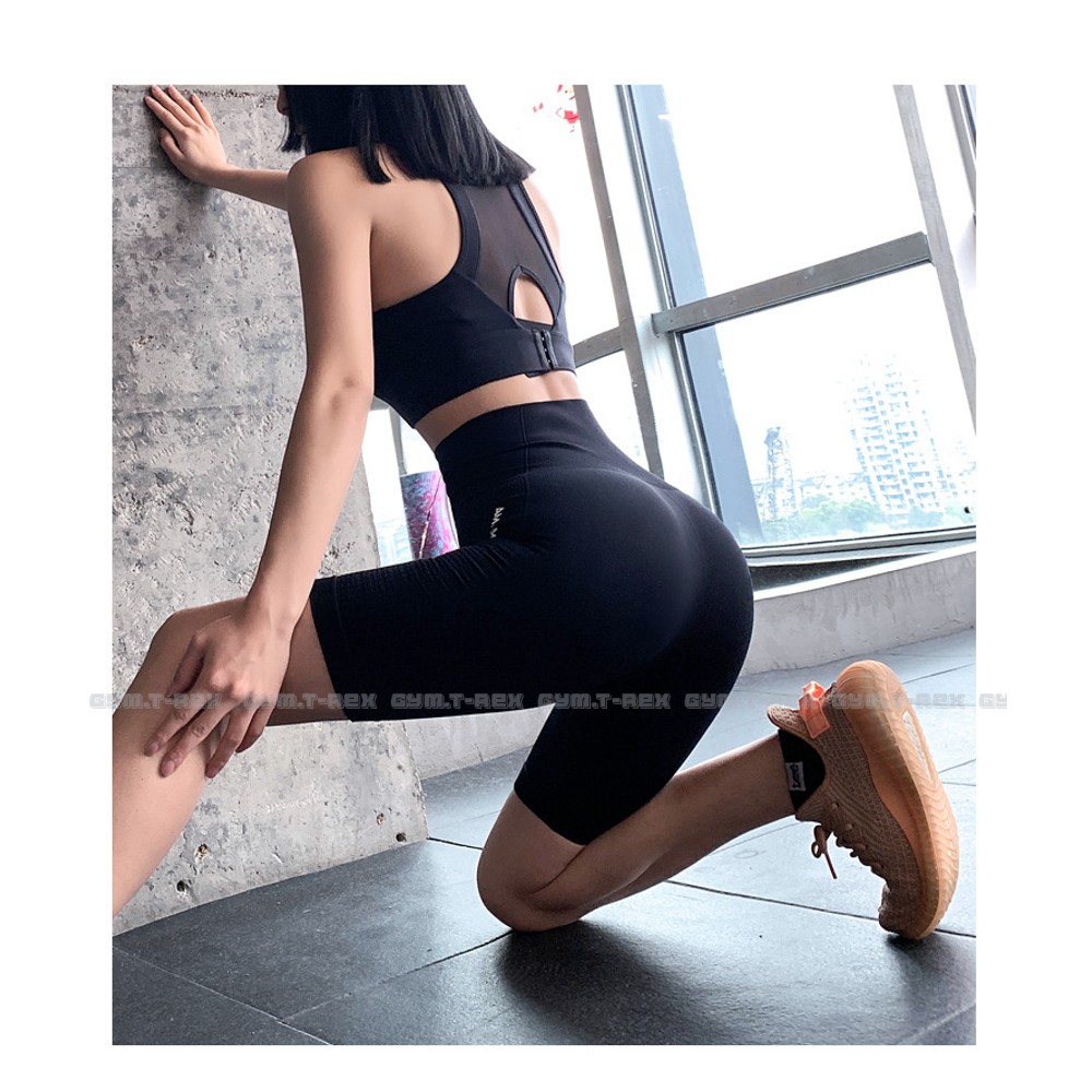 uần legging đùi gym nữ cạp cao nâng mông AME SP184, Quần đùi gym nữ yoga gen bụng - Gym Trex