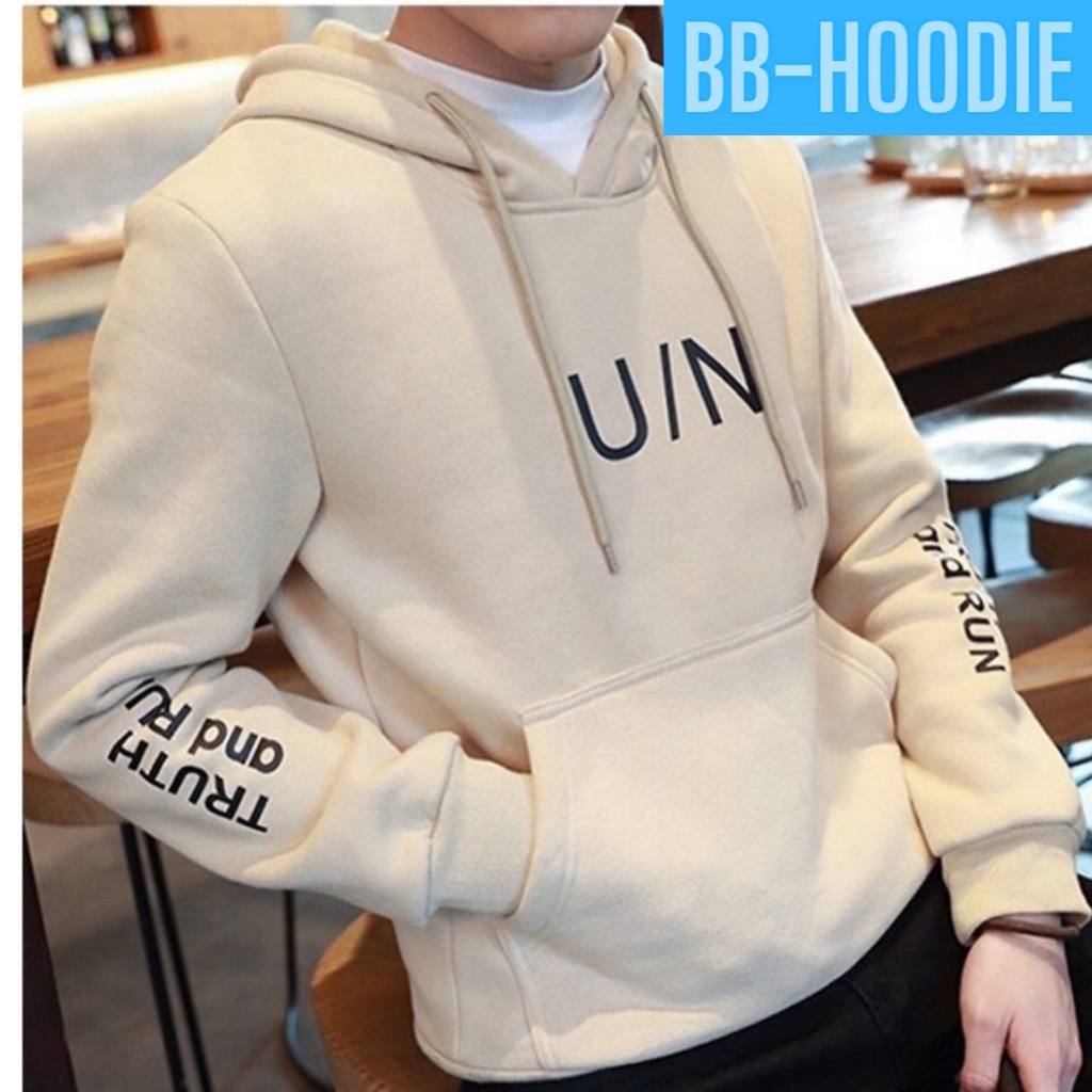 ÁO KHOÁC HOODIE NỈ UNISEX FORM RỘNG NAM IN KÝ TỰ UN MÙA KEM CỰC CHẤT