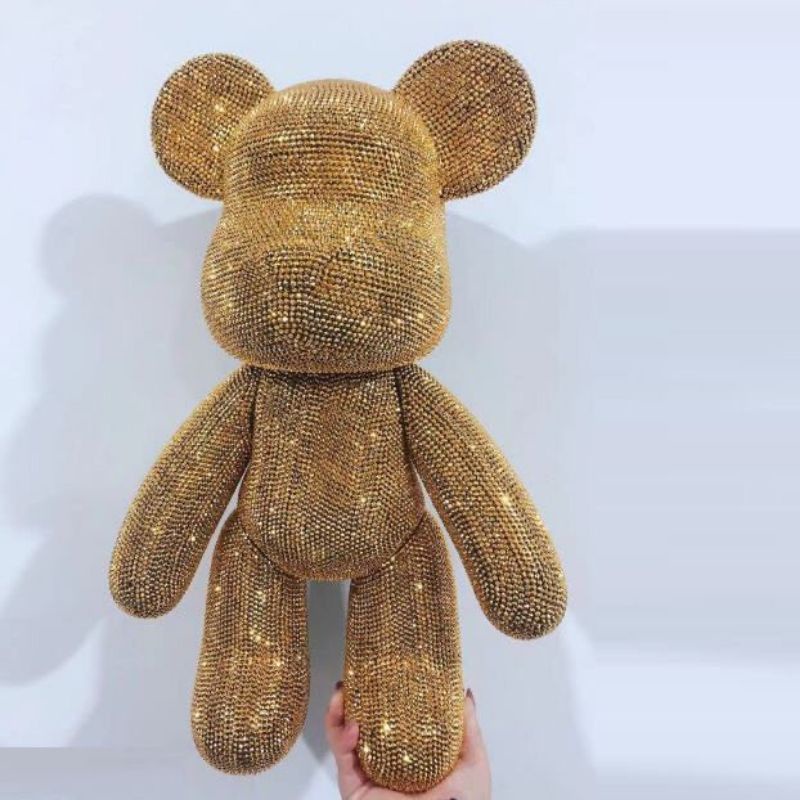 Gấu Đính Đá 23cm , 1gấu+ 1 túi đá + 1bút đính + 1keo HÀNG CÓ SẴN