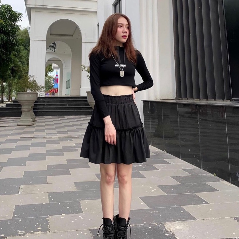 Chân Váy Xòe 2 Tầng 🦋 Váy Ngắn Nữ Chất Đũi Kèm Lót 2 Màu 🦋