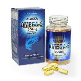 Viên dầu cá omega 3 Alaska 1000mg giúp bổ mắt lọ 100 viên