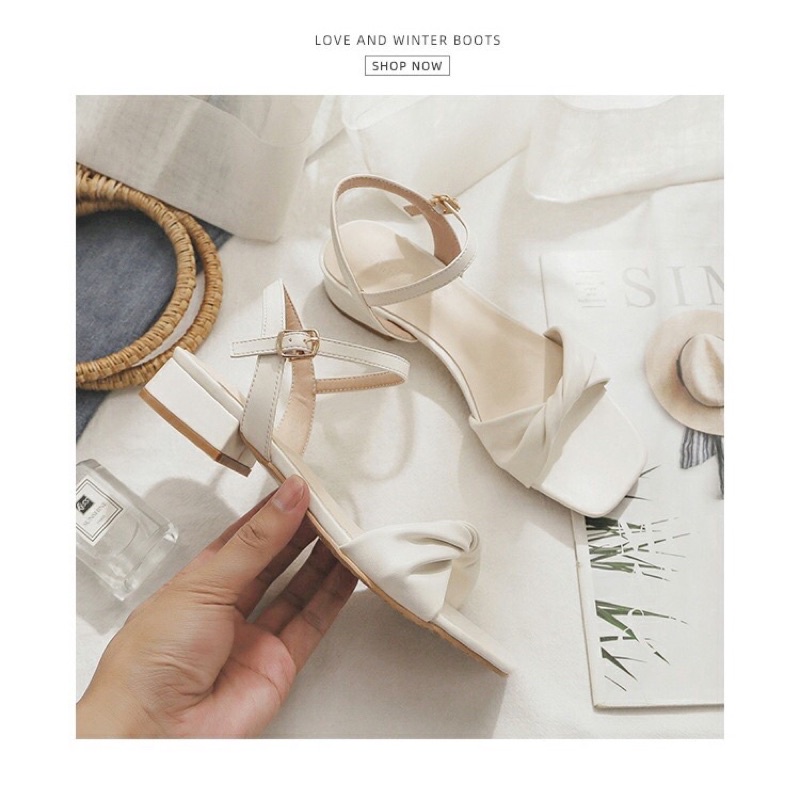 Giày sandal cao gót nữ da mềm thời trang phong cách Hàn Quốc  trẻ trung năng động cá tính big size 35-45