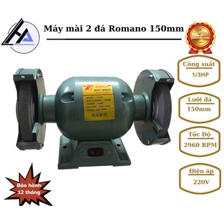 Máy mài hai đá romano đá 150mm - máy mài 2 đầu tặng 2 đá hàng chất lượng bảo hành 6 tháng