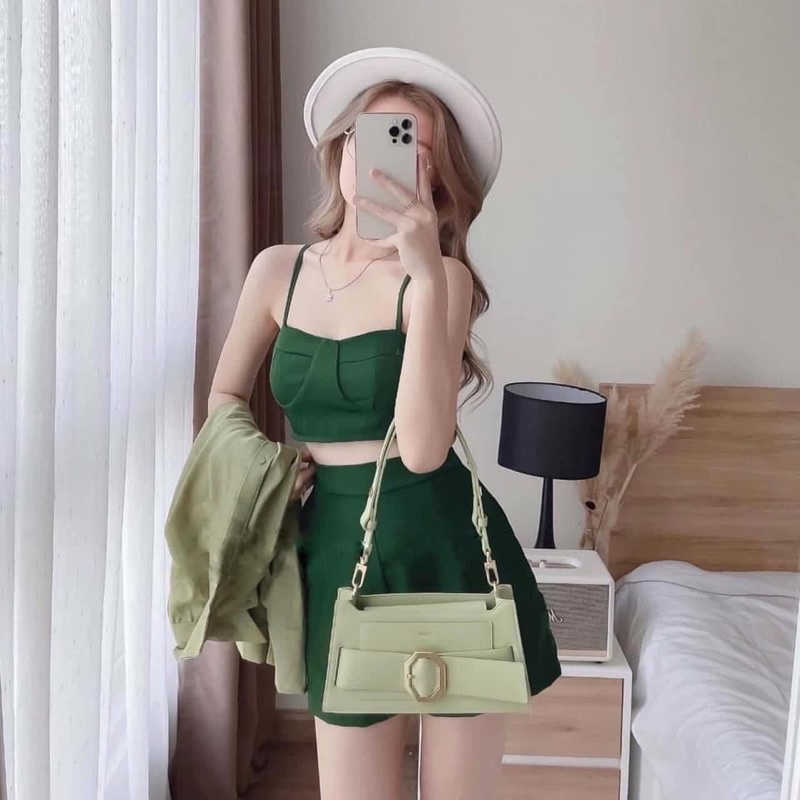 SET SƠ MI quần sort 3 món đi biển sẵn mút ngực