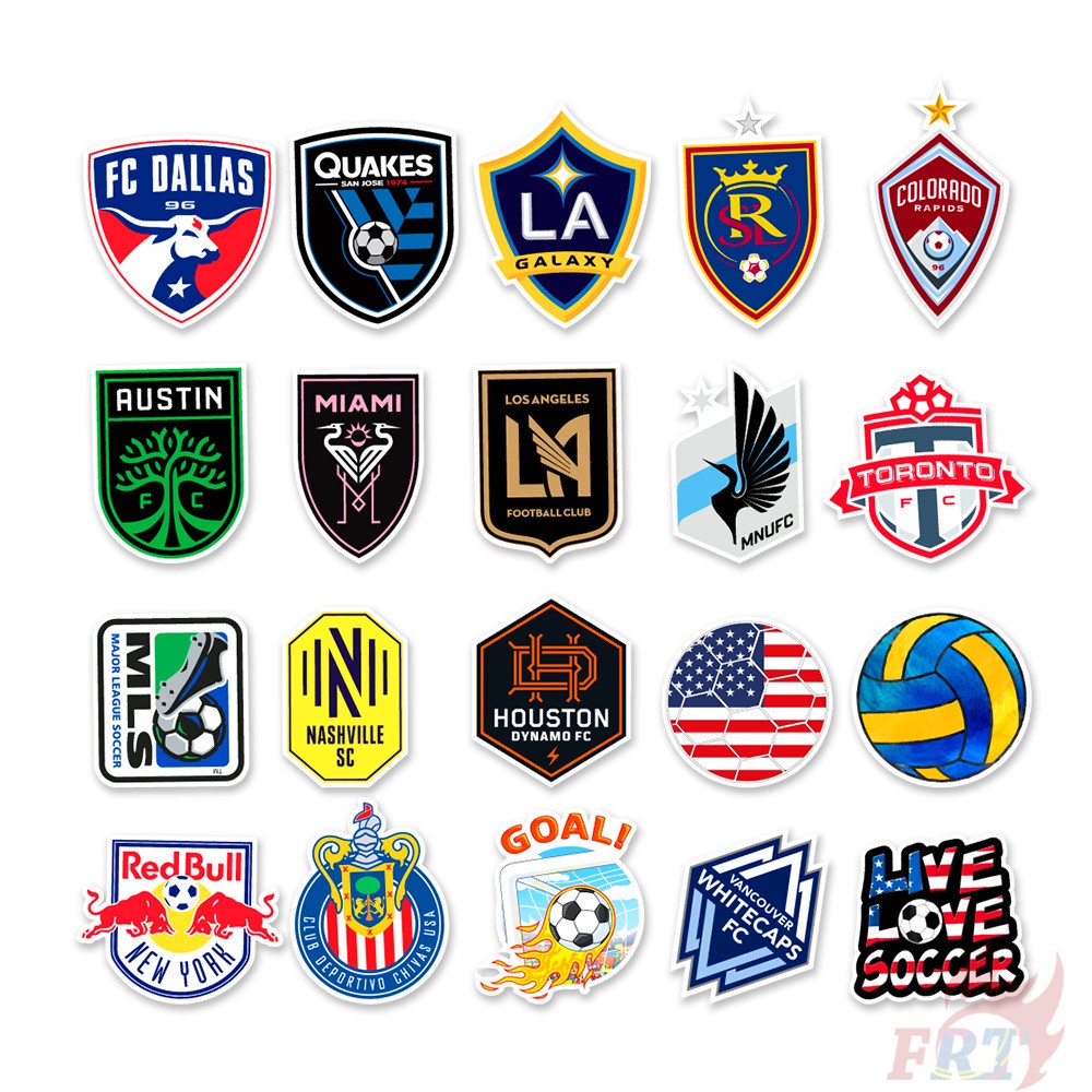 ❉ Miếng Dán Trang Trí Bóng Đá Dòng Mls Series 01 Major League ❉ Bộ 50 Miếng Dán Chống Thấm Nước Thời Trang