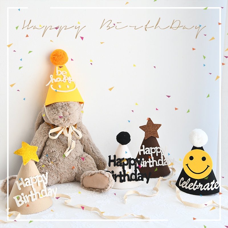 Mũ Sinh Nhật Họa Tiết Chữ Happy birthday Cho Bé