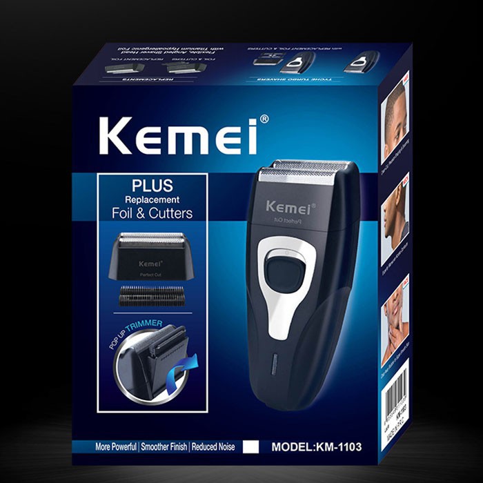 Tông đơ cắt tóc/ cạo râu Kemei hai lưỡi sạc pin đa năng tiện dụng