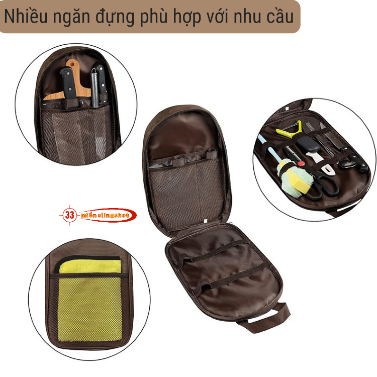 Bộ dụng cụ nấu ăn dã ngoại có túi đựng - Bộ dụng cụ nấu ăn 8 món dùng khi đi du lịch, dã ngoại [DCP5]