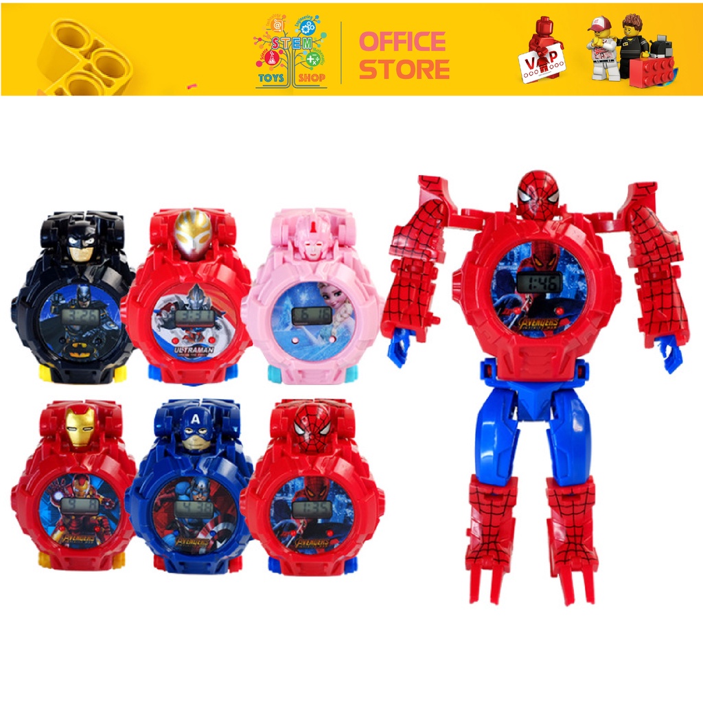Đồng Hồ Biến Hình Các Nhân Vật Siêu Anh Hùng Venger / Elsa Đeo Tay Cho Bé Trai/ Bé Gái
