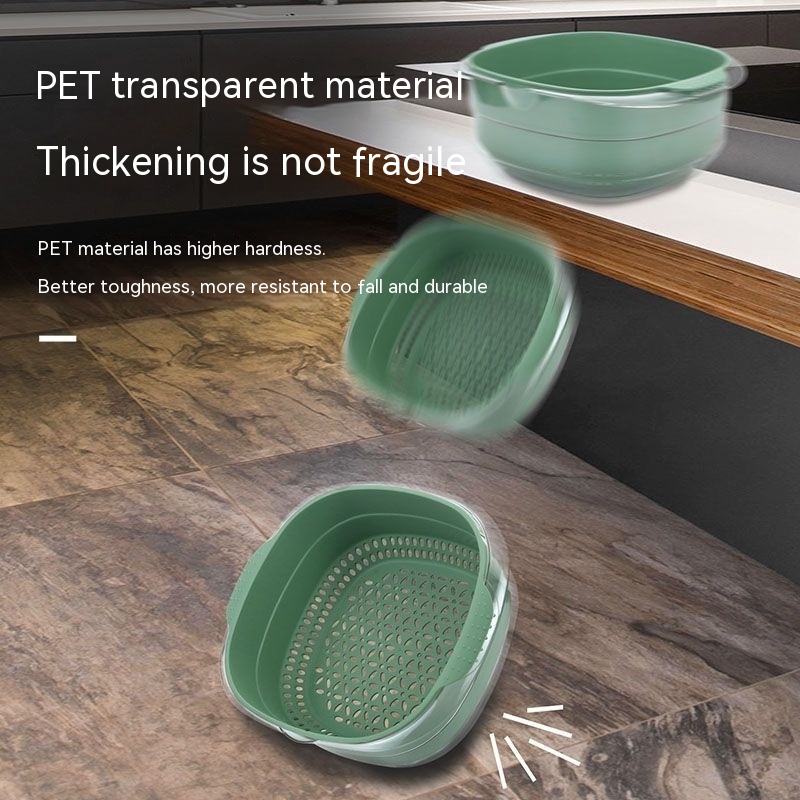 Rổ Rửa Rau Củ Quả Hai Lớp Bằng Nhựa Màu Sắc Tương Phản Sáng Tạo Dành Cho Nhà Bếp