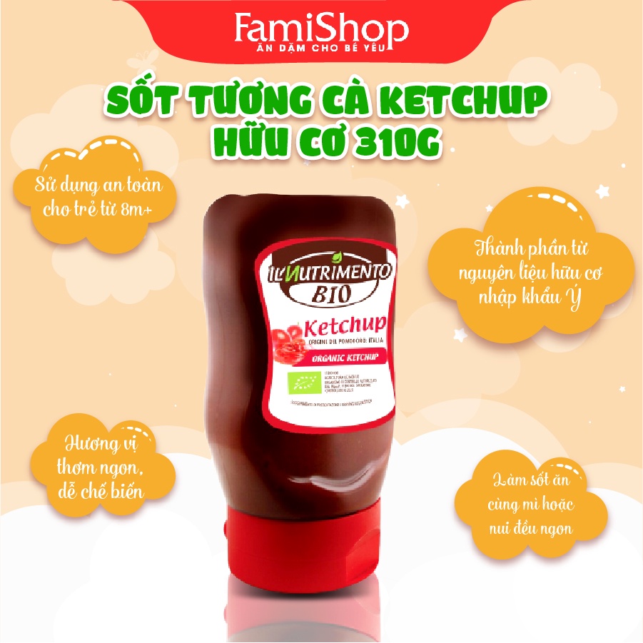 FamiShop Sốt tương cà Ketchup hữu cơ 310g IL Nutrimento Organic Ketchup