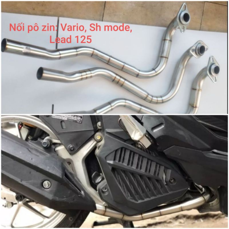 Cổ Pô cho Vario Sh mode Lead 125, nối pô zin.