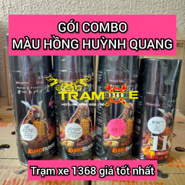 SƠN SAMURAI GÓI COMBO SƠN MÀU HỒNG HUỲNH QUANG GỒM 4 CHAI