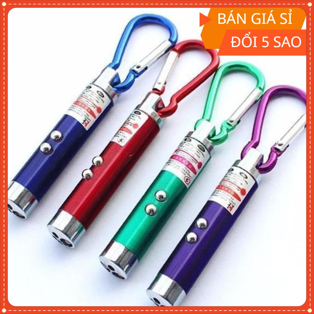 Móc khóa đèn pin Led có thể soi tiền giả và chiếu laser ( TẶNG 3 PIN ĐỒNG HỒ )