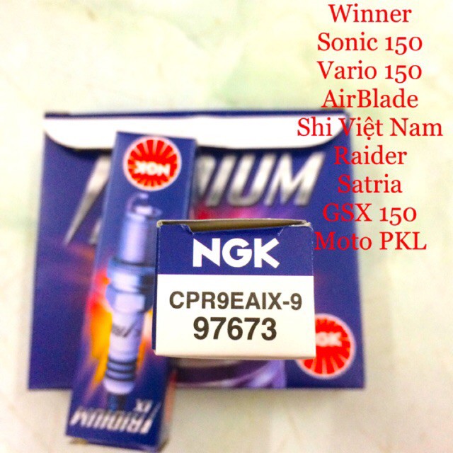 [CHÍNH HÃNG] Bugi NGK Iridium CPR9EAIX-9 Winner Sonic Vario AirBlade Raider Satria GSX Moto PKL Made in Japan