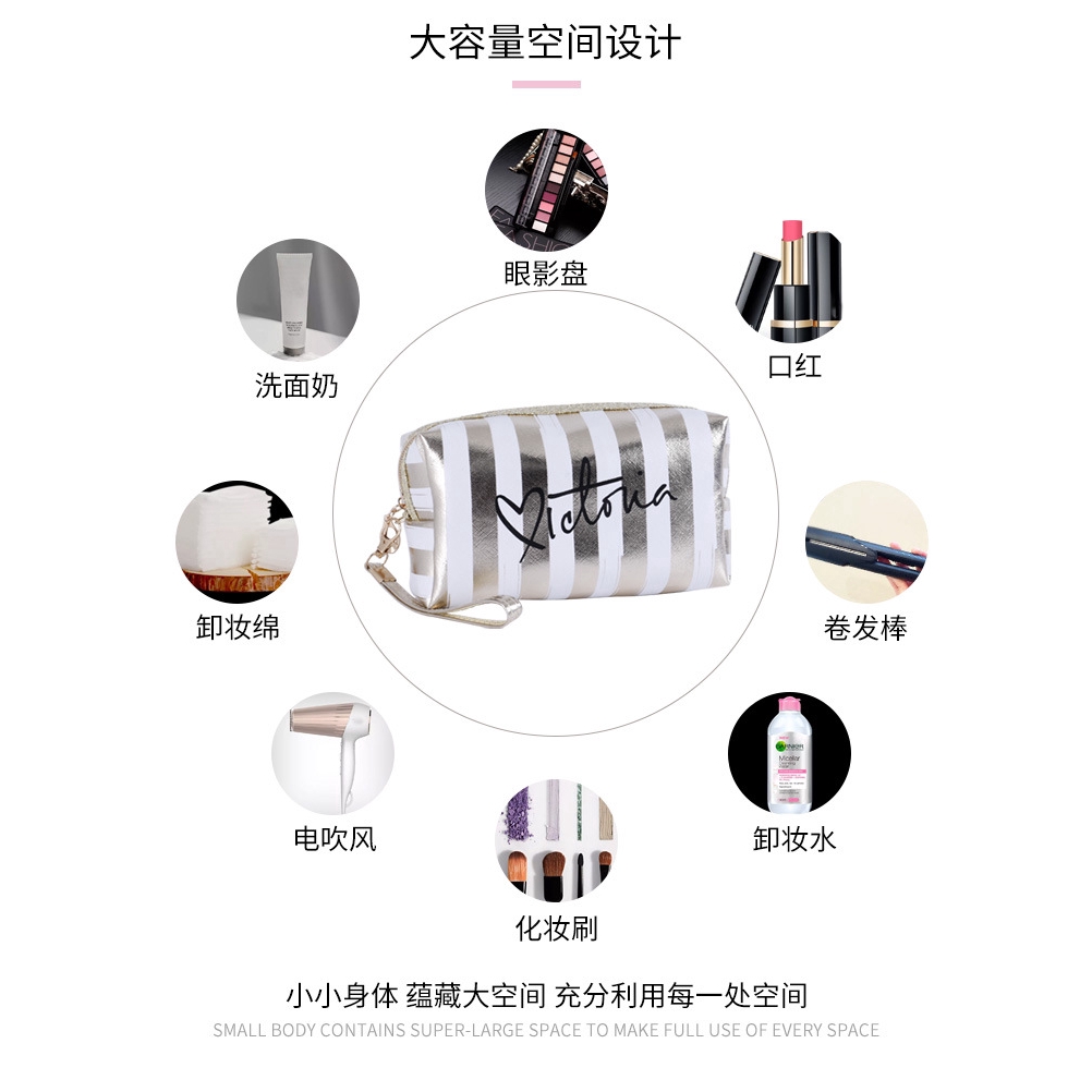 Fashion plaid pattern cosmetic bag