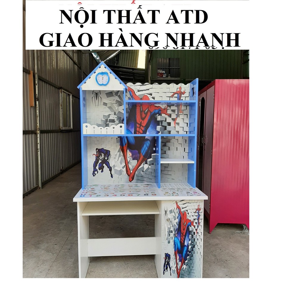Bàn học sinh trẻ em doremon, kitty, công chúa, siêu nhân nhện loại 80cm và 1m | BigBuy360 - bigbuy360.vn