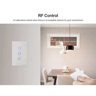 Công tắc Cảm ứng WiFi Sonoff T2 EU / US (Phiên bản mới 2019), công tắc T2EU / T2US điều khiển wifi cảm ứng âm tường