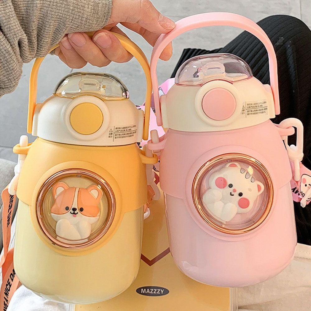 KRNY Bình Nước Giữ Nhiệt Dung Tích Lớn 700ml Kèm Ống Hút Tiện Dụng